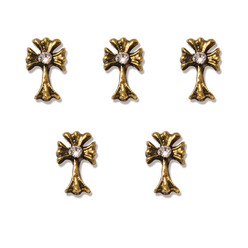 Set 5 Phụ Kiện Trang Trí Móng Tay 3d Hình Ong Bằng Kim Loại Phong Cách Gothic Charms