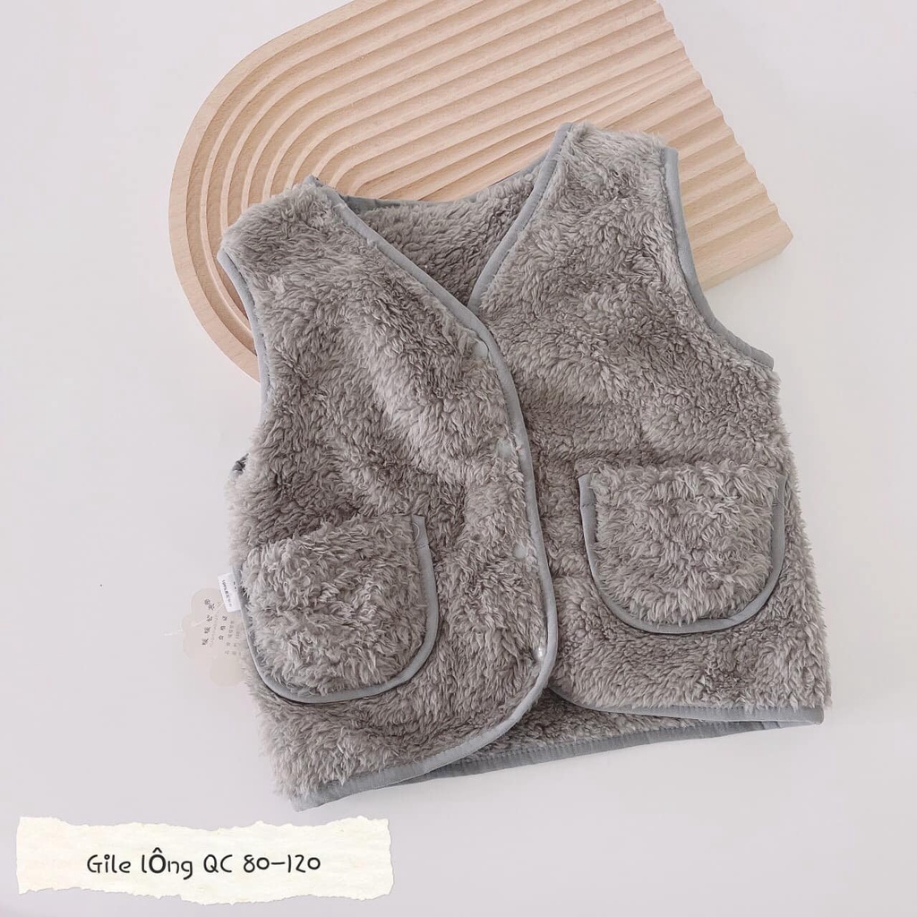 Áo gile lông Quảng Châu mềm mịn cho bé trai bé gái