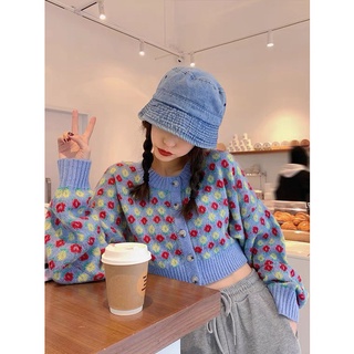 Áo len hoa croptop