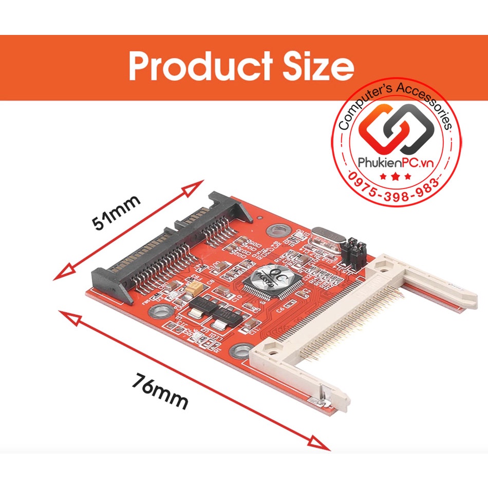 Card chuyển thẻ nhớ CF sang SATA 2.5, sao chép dữ liệu thẻ nhớ CF, khôi phục dữ liệu