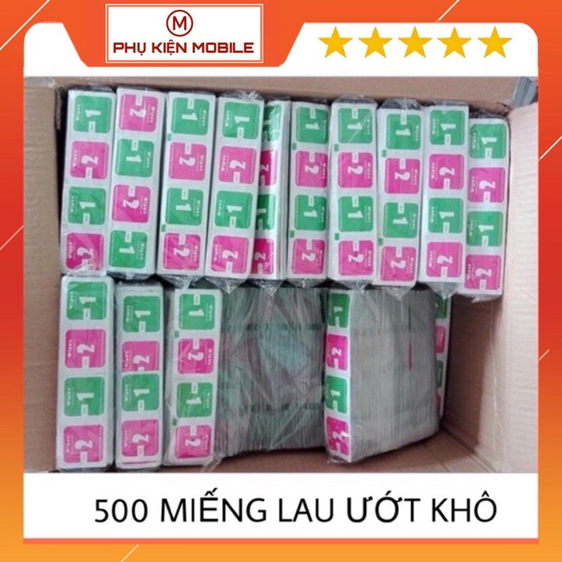 SỈ 500 MIẾNG LAU ĐIỆN THOẠI - SỐ 1 LAU ƯỚT- SỐ 2 LAU KHÔ