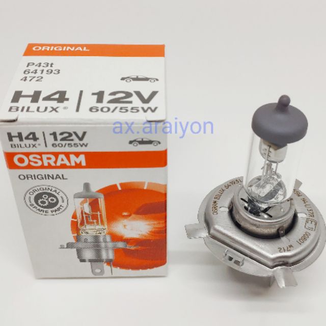 Bóng đèn H4 12V 60 / 55W Osram Chính hãng 1 H4 Đèn pha