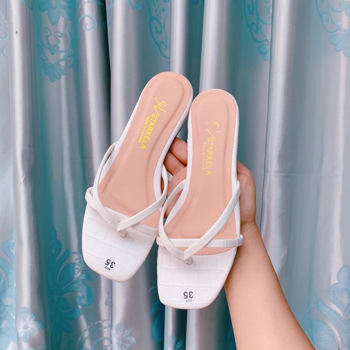 Dép nữ Guốc cao gót 3p xỏ ngón dây chéo gót vuông mẫu mới