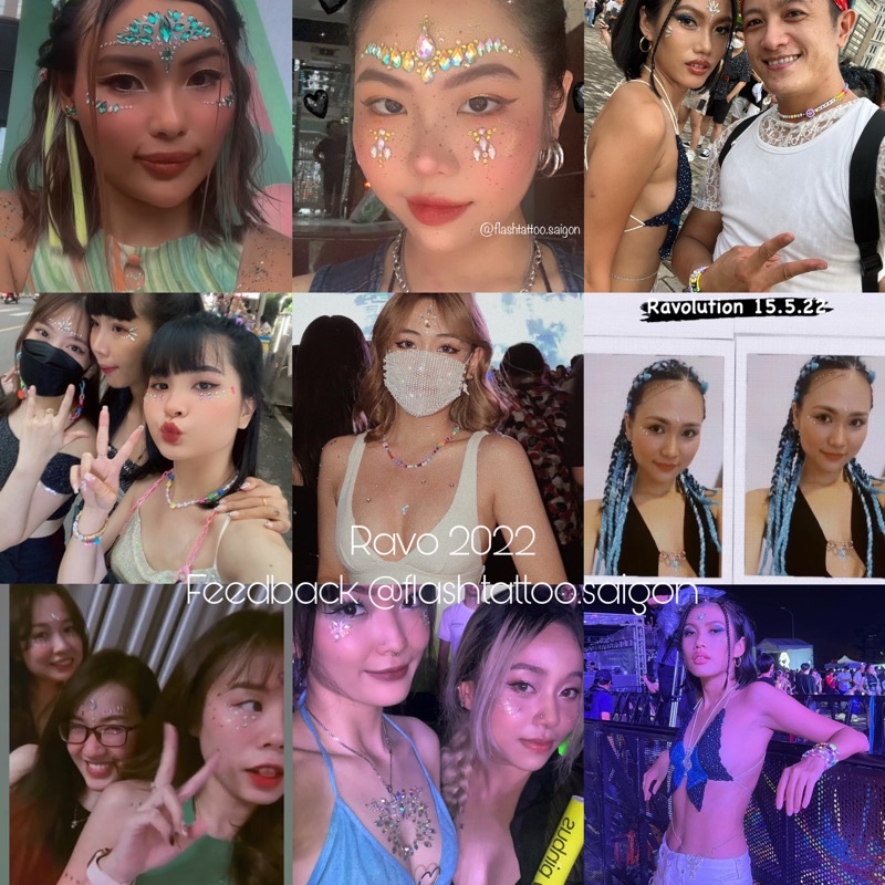 NEW2023 Face crystal Đá đính mặt đi Rave Fes sự kiện