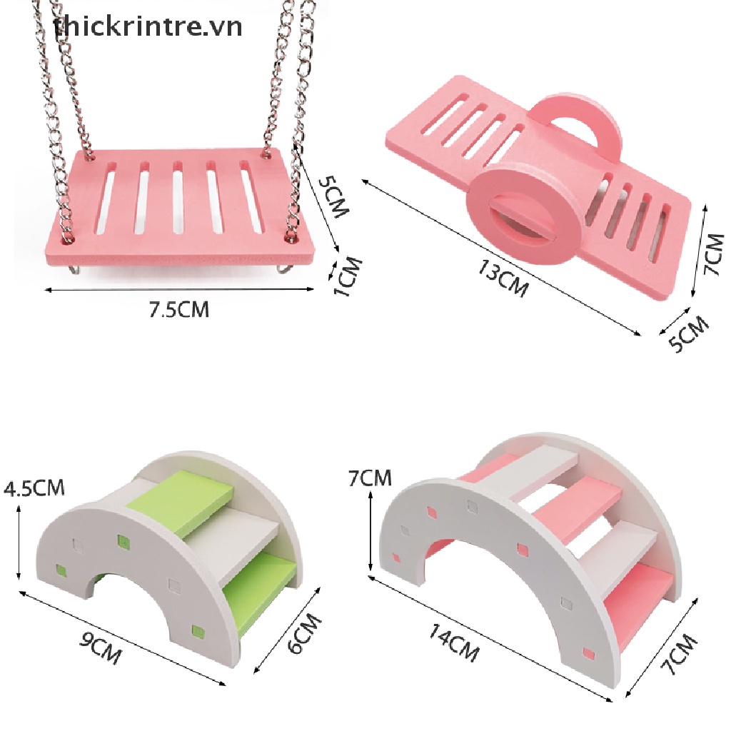 Xích Đu Cầu Vồng Đồ Chơi Bằng Gỗ Cho Chuột Hamster