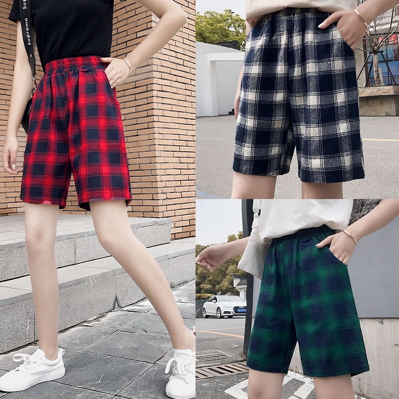 SUXI Quần Sọt Lưng Cao Dáng Rộng Thiết Kế Đơn Giản Hợp Thời Trang