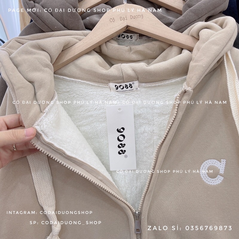 áo khoác nỉ C dây to lót lông kéo khoá | BigBuy360 - bigbuy360.vn