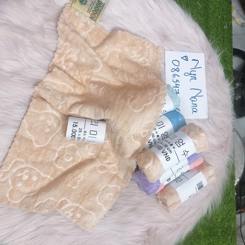 Khăn Mặt Lông Cừu Xuất Hàng Trơn Kích Thước 25-50cm