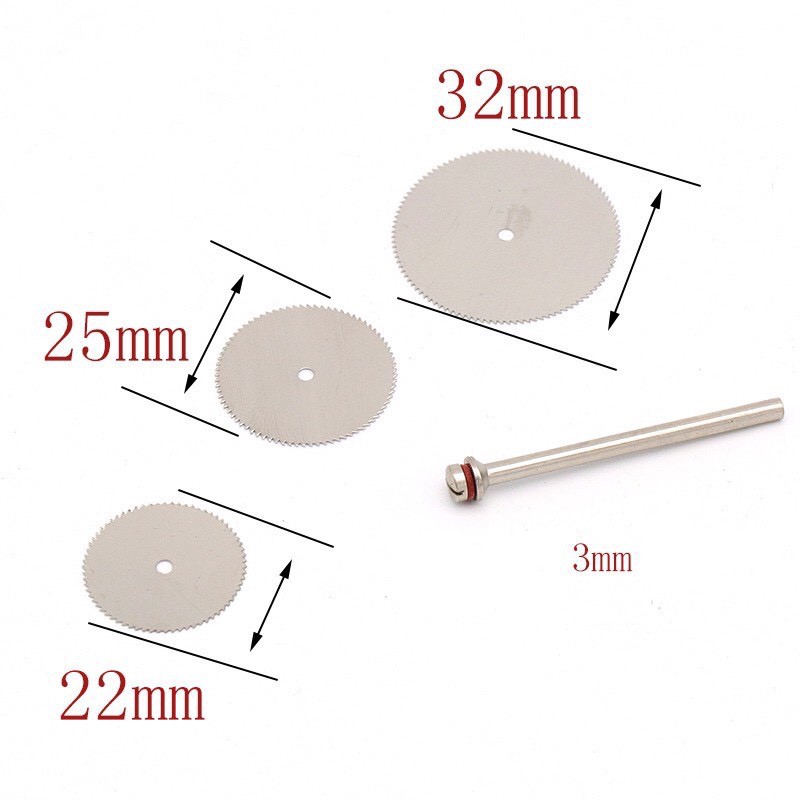 Bộ 3 Lưỡi cắt, đĩa cắt mini đa năng dùng cho máy khoan cầm tay, cán 3mm (combo)