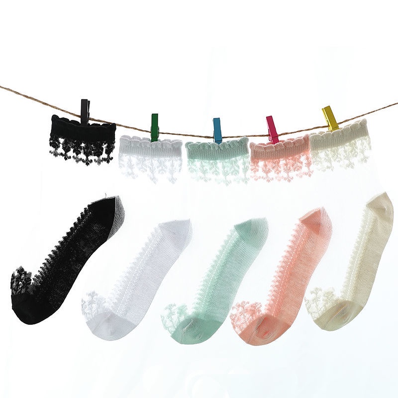 Bộ 5 Đôi Vớ Lưới Mỏng Thoáng Khí Thời Trang Mùa Hè Cho Bé