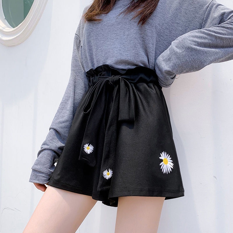 B&amp;G Quần Short Thể Thao Màu Đen Lưng Cao Dáng Rộng Cho Nữ quần đùi nữ JL-DK-12