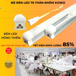 Bộ Đèn Led T8 Liền Máng Thân Nhôm KoWo 60cm 10w,1m2 20w