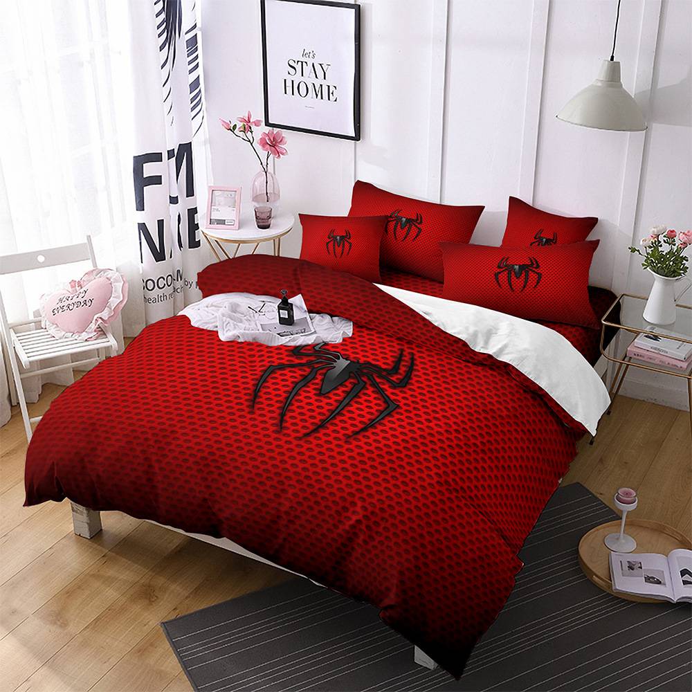 Bộ Ga Trải Giường 3 Trong 1 Thoải Mái In Hình Người Nhện marvel ty1