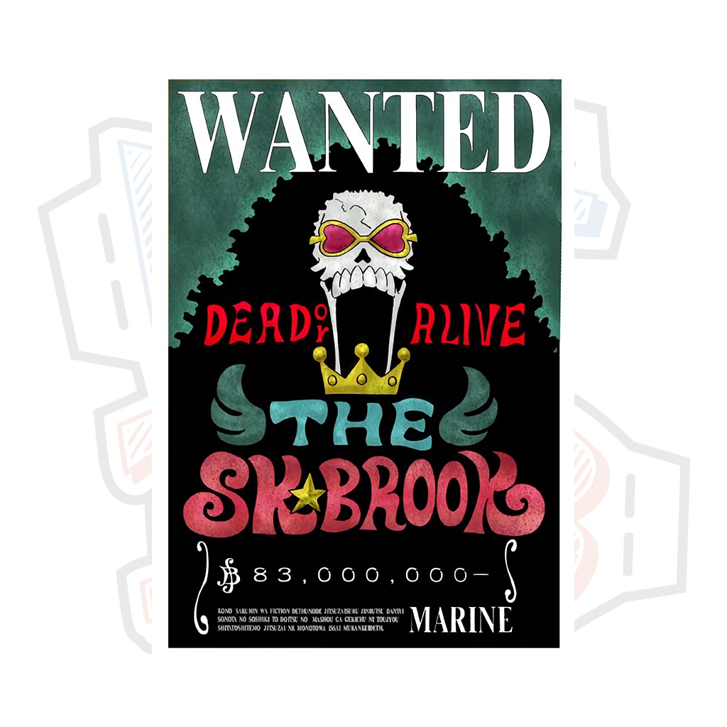 Poster truy nã Brook (Timeskip) - One Piece