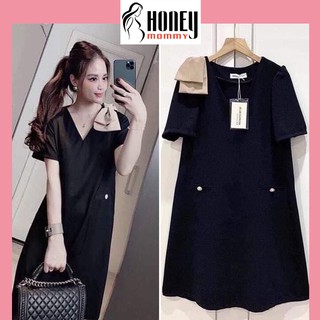 Đầm Bầu Váy Bầu Công Sở Mùa Hè Có Túi Nơ Vai Thiết Kế Đẹp HD2647 Honey Mommy