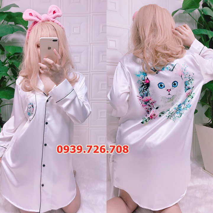 Đầm ngủ nữ❤️FREESHIP❤️ Váy ngủ đầm ngủ pijama kiểu dáng sơ mi hàng thiết kế chất vải lụa cao cấp - HÀNG CÓ SẴN | BigBuy360 - bigbuy360.vn