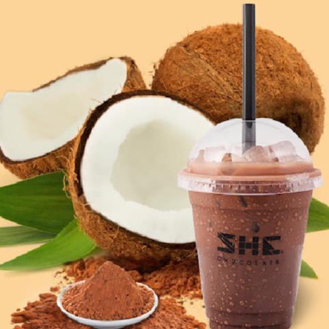 [Pha Uống Siêu Ngon] Bột Socola Dừa 420g - SHE Chocolate. Hương Vị Độc Đáo, Thơm Ngon, Đặc Biệt Tiện Lợi