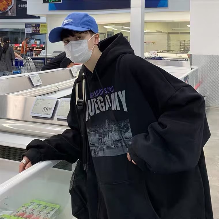 Áo hoodie Dáng Rộng In Chữ Thời Trang Mùa Đông Nhật Bản Chất Lượng Cao Dành Cho Nam