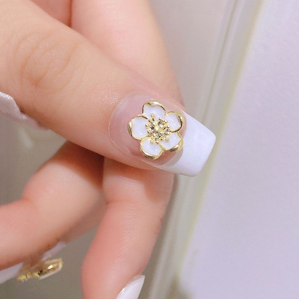 [Hàng mới về] Phụ kiện đính móng trang trí nghệ thuật đính ngọc trai giả hình hoa/bướm/mặt trăng/nơ diy