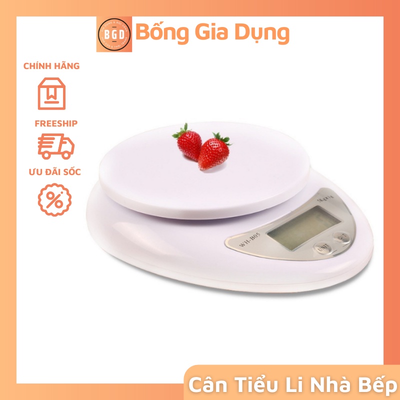 Cân Tiểu Ly Điện Tử Nhà Bếp Mini Cân Định Lượng Từ 1 gam - 5kg(Tặng kèm 2 pin)