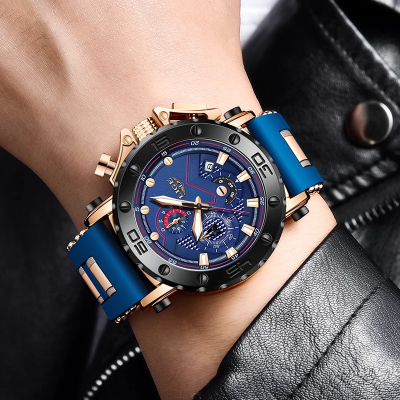 Lige Mới Đồng Hồ Đeo Tay Thể Thao Chronograph Top Chống Thấm Nước Sang Trọng Cho Nam