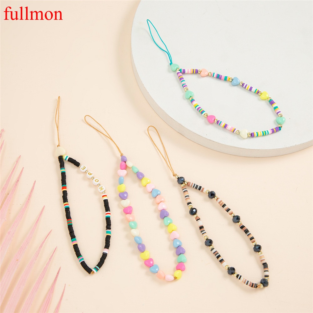 Dây đeo gắn điện thoại di động chống thất lạc bằng acrylic in chữ phong cách boho thời trang