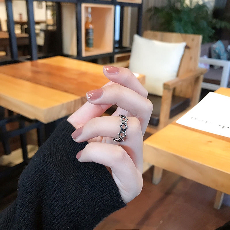 Nhẫn hợp kim hình ngôi sao đính đá cho nữ