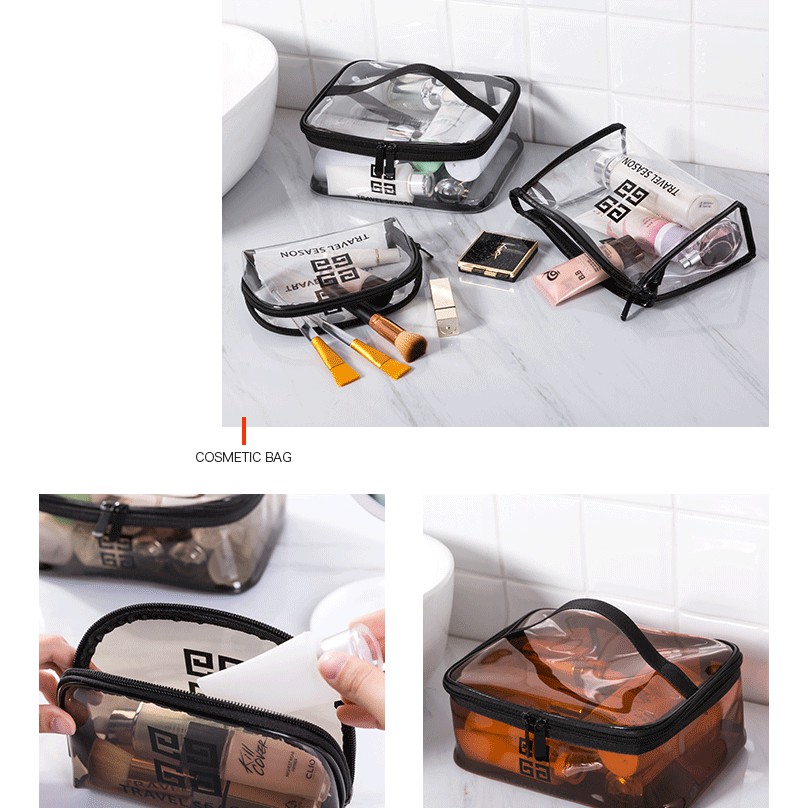 Túi đựng mỹ phẩm TPU trong suốt sức chứa lớn dùng đi du lịch