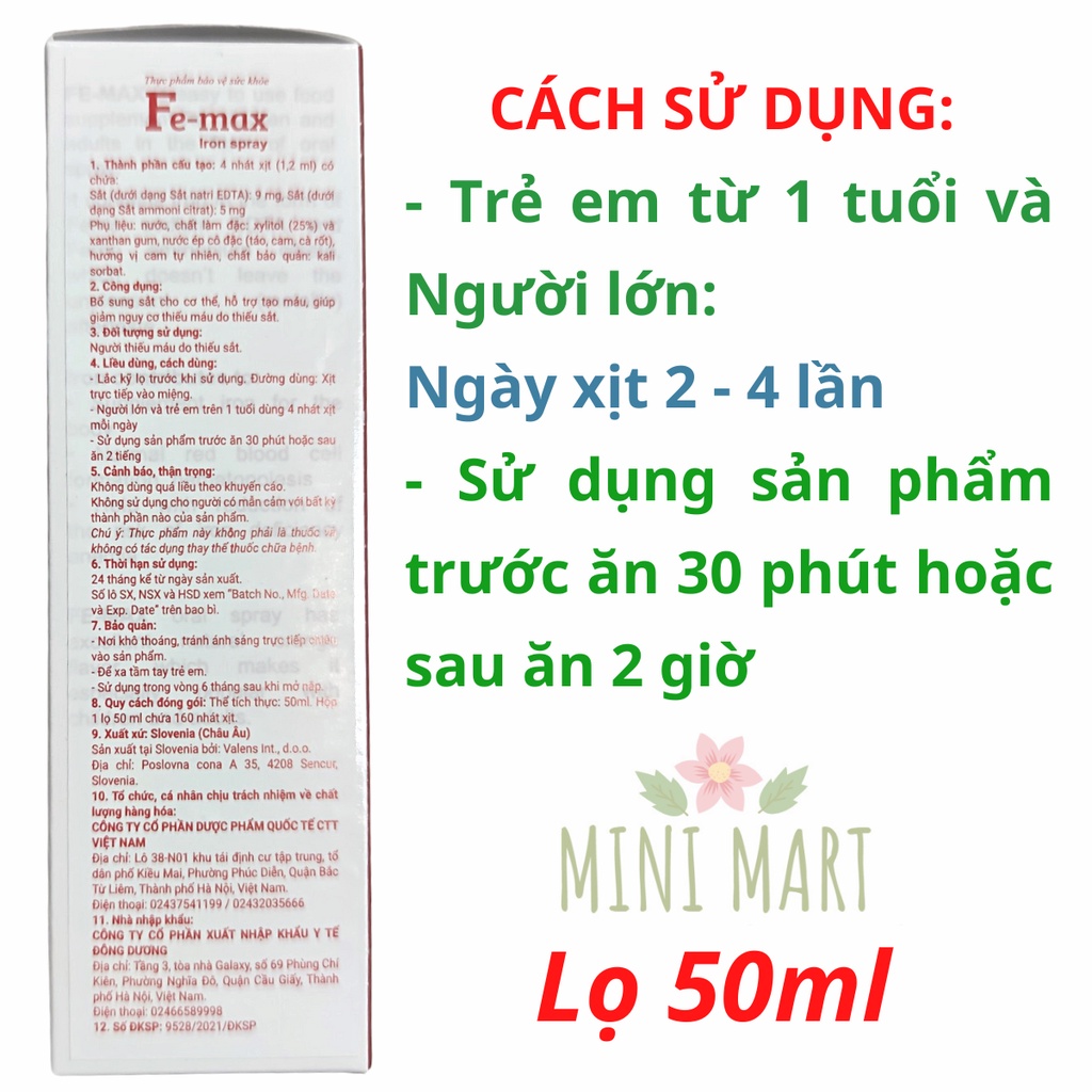 Lưu mã giảm 20k fe-max - sắt xịt thế hệ mới chính hãng - ảnh sản phẩm 6