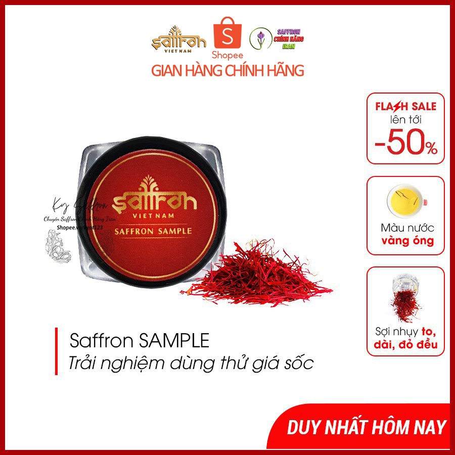 [Hộp Dùng Thử] Saffron/Nhụy Hoa Nghệ Tây SAMPLE 0.1Gr, Tiết Kiệm x Hiệu Quả, Trải Nghiệm Vàng Đỏ Xứ Sở Ba Tư Huyền Bí