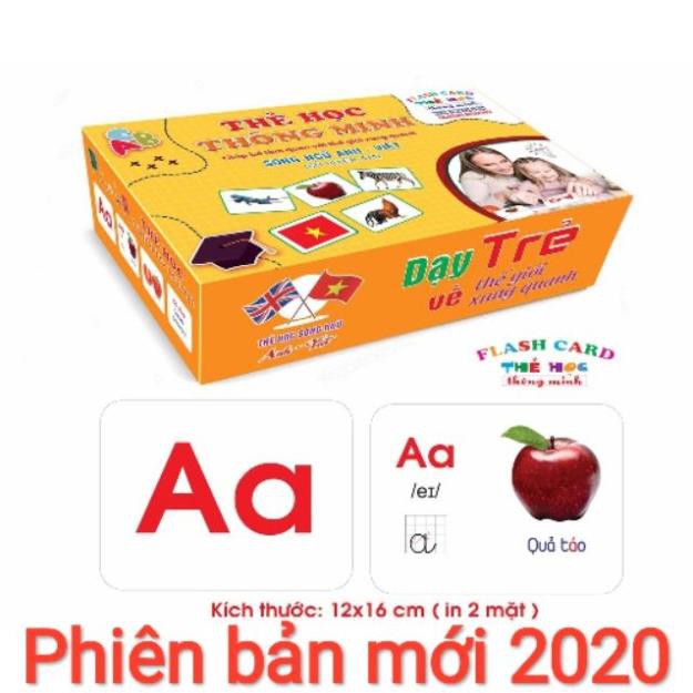 Thẻ học cho bé loại to Bộ thẻ học thông minh song ngữ cho bé 0-6 tuổi chuẩn phương pháp Glenn Domen