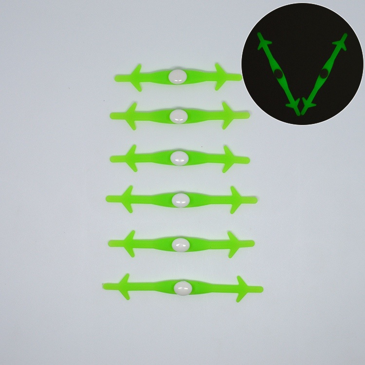 Hàng Có Sẵn! Set 12 Dây Giày Silicon Cao Su Phản Quang Không Cần Buộc Dành Cho Người Lớn Và Trẻ Em