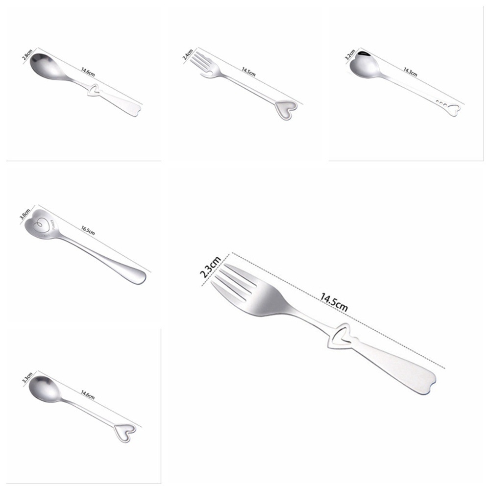 Bộ muỗng nĩa hình trái tim bằng thép không gỉ