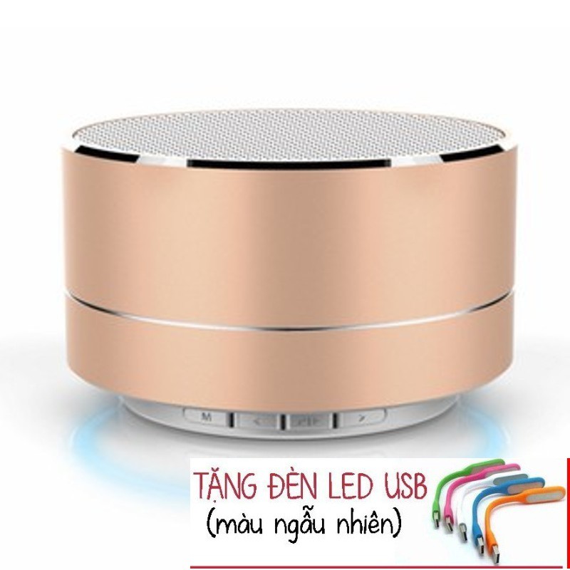 Loa bluetooth A10 mini vỏ nhôm di động ( tặng kèm 1 đèn led usb siêu sáng)