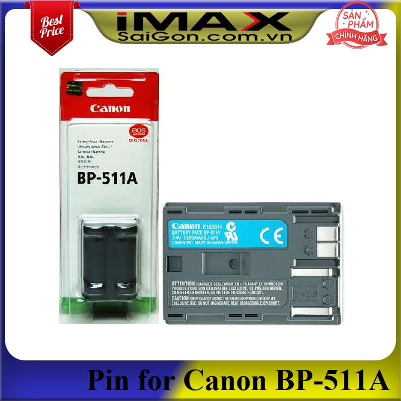 Pin thay thế pin máy ảnh Canon BP-511A, Dung lượng cao