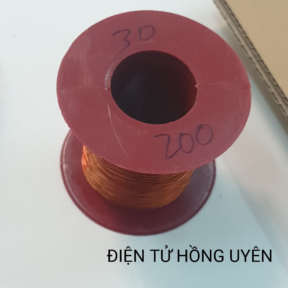 Dây đồng 0.3mm (Giá 200g). Chuyên dùng quấn biến áp cơ, biến áp sạc, mô tơ..Dây đồng chịu nhiệt 220 độ cách điện