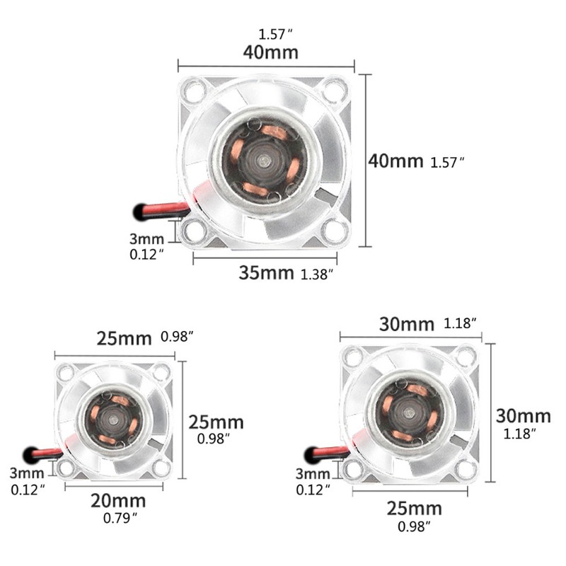Quạt Tản Nhiệt 12v 24v 2510 3010 4010 Cho Máy In 3d