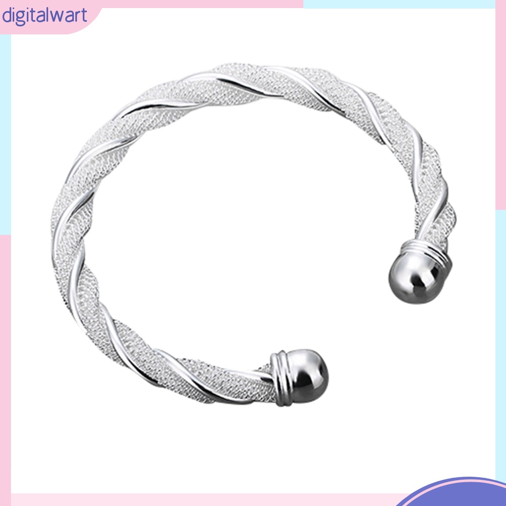 Vòng tay mạ bạc kiểu dáng đơn giản thanh lịch cho nữ