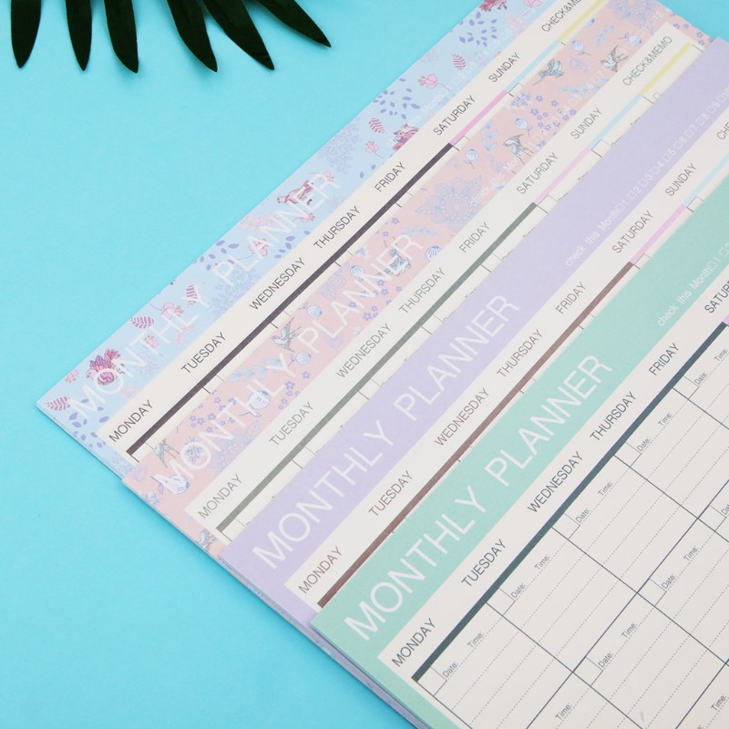 ONE  Monthly Paper Pad 20 Sheets DIY Planner Desk Agenda Gift School Office Supplies