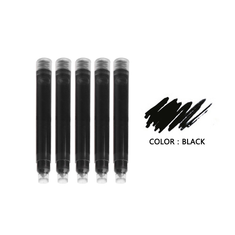 TOP 5Pcs JinHao Ink Cartridges Fountain Pen Refill in Black/Blue Writing Tool