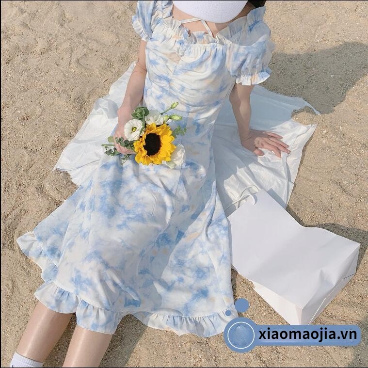 Váy hoa tay ngắn kiểu xếp ly thời trang hè 2021 sành điệu cho nữ | BigBuy360 - bigbuy360.vn