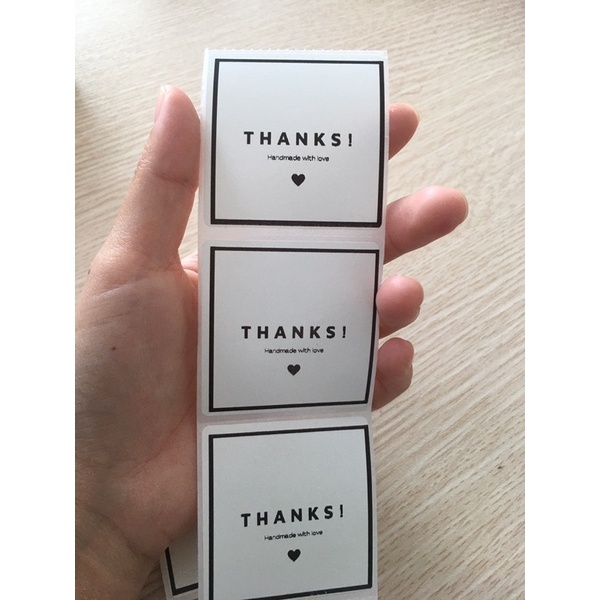 30 Tem dán thank you hình vuông 50x50mm dán trang trí cảm ơn