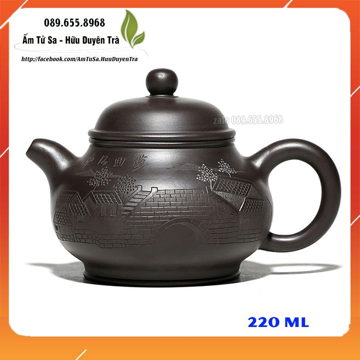 Ấm trà tử sa đẹp THANH MINH THƯỢNG HÀ ĐỒ(cao cấp) - pha trà, trà đạo cùng trà thái nguyên, ô long, shan tuyết