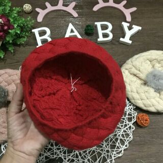Mũ len nồi quả bông cho bé