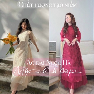 Áo dài cách tân nữ 4 tà vân hi chân váy xèo