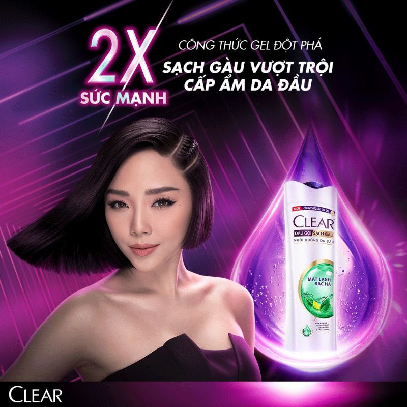 Dầu gội sạch gàu Clear mát lạnh bạc hà 900g