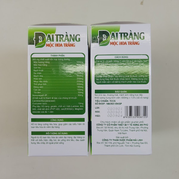 Viên uống ĐẠI TRÀNG HOA MỘC TRẮNG _ Dành cho người bị viêm đại tràng, đại tràng co thắt - Hộp 30 viên