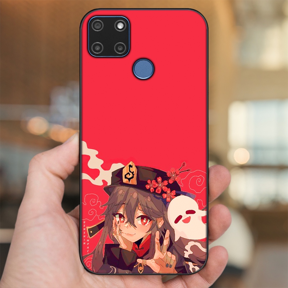 Ốp lưng Realme C12, C21Y viền đen in hình Hutao Genshin Impact