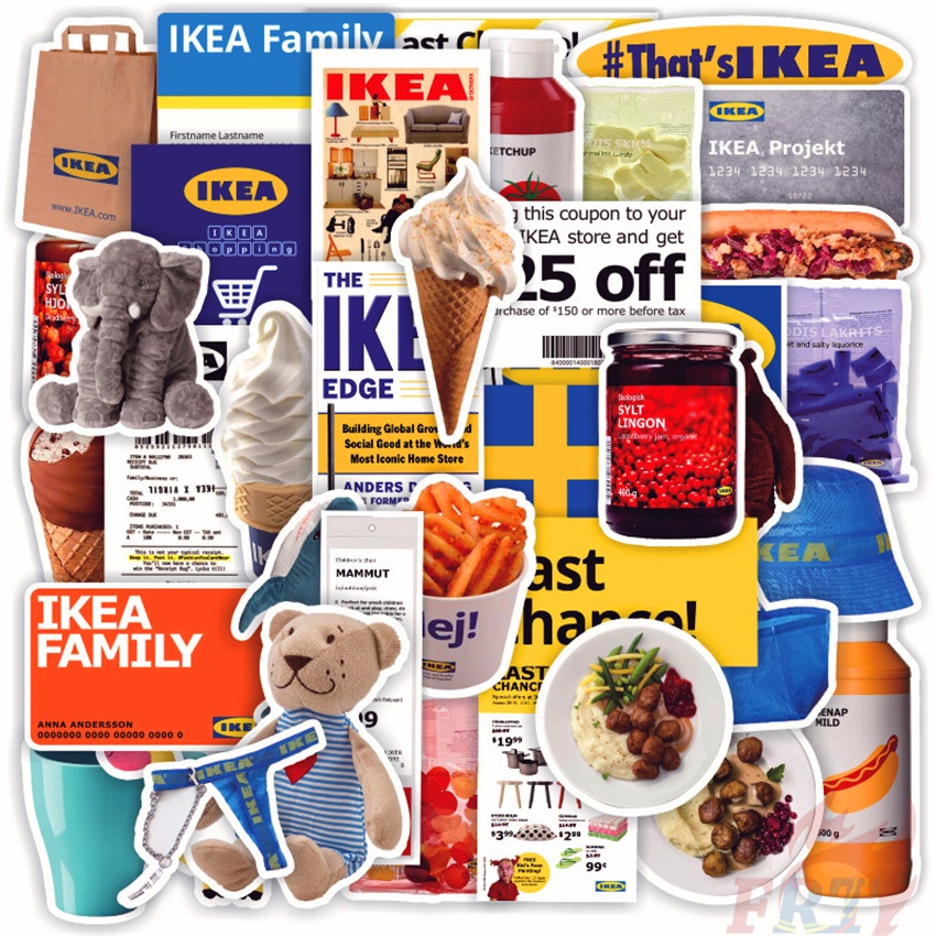❉ IKEA Series 03 Nordic Household Art Stickers ❉ 40Pcs/Set DIY Fashion Waterproof Mixed Doodle Decals Stickers