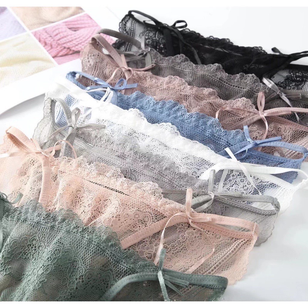 Quần Lót Nữ Ren Mềm Chun Hông Đính Nơ Gợi Cảm mã 2824 Lady